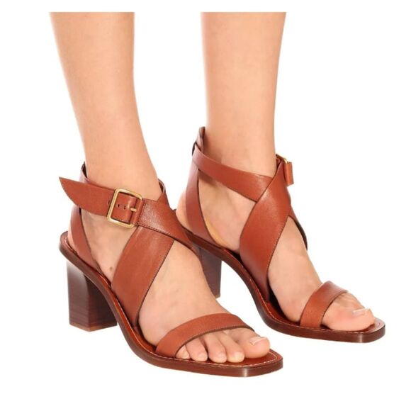 Chloe Shoes - Chloe Brown Leather Sandals Sz 41